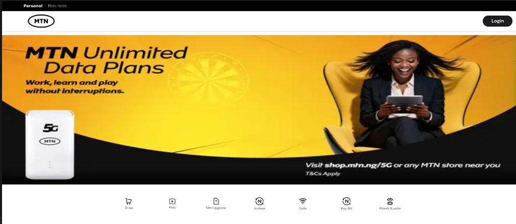 MTN Self-Service product screenshot
